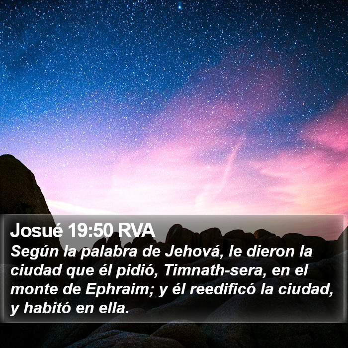 Josué 19:50 RVA Bible Study