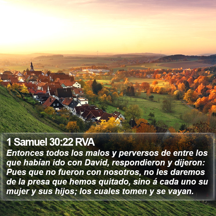 1 Samuel 30:22 RVA Bible Study