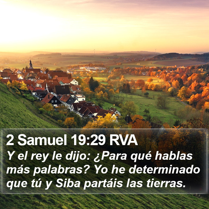 2 Samuel 19:29 RVA Bible Study