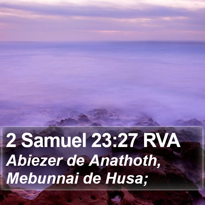 2 Samuel 23:27 RVA Bible Study