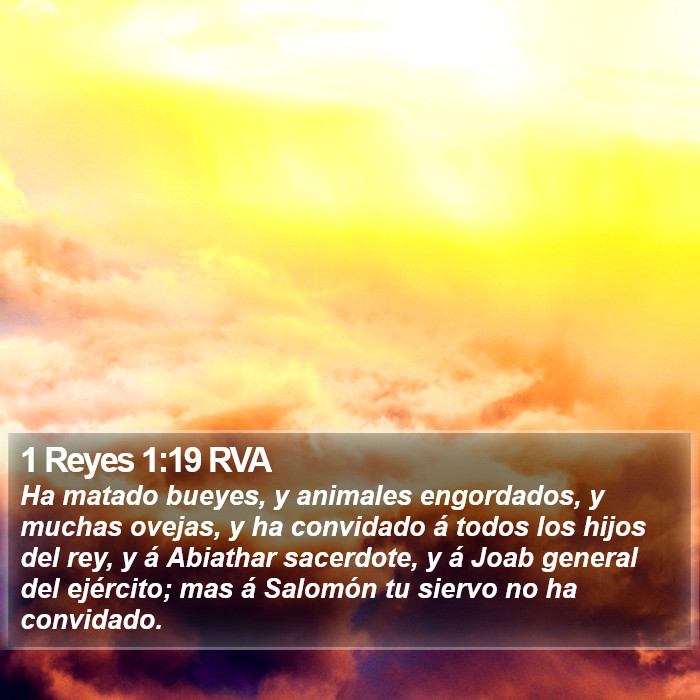 1 Reyes 1:19 RVA Bible Study