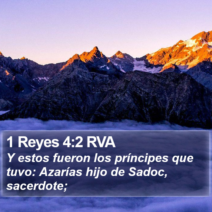 1 Reyes 4:2 RVA Bible Study