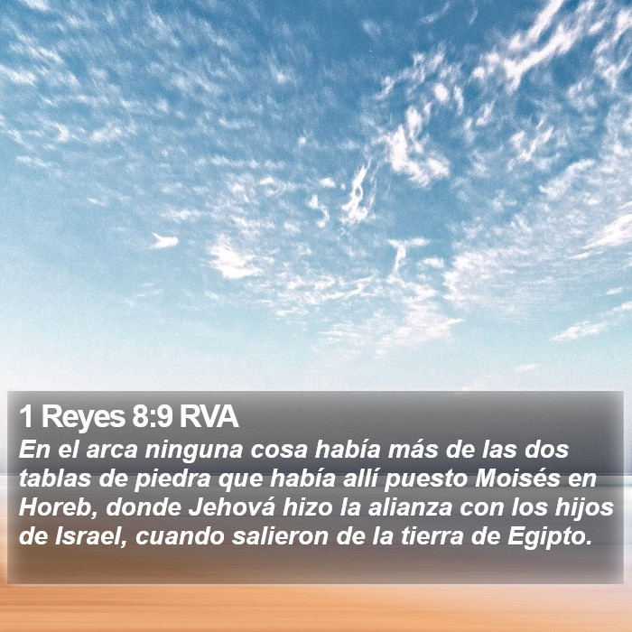 1 Reyes 8:9 RVA Bible Study