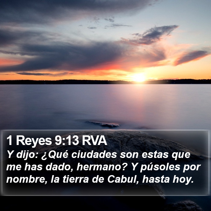 1 Reyes 9:13 RVA Bible Study