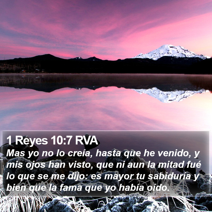 1 Reyes 10:7 RVA Bible Study