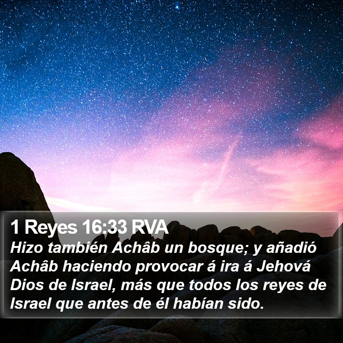 1 Reyes 16:33 RVA Bible Study