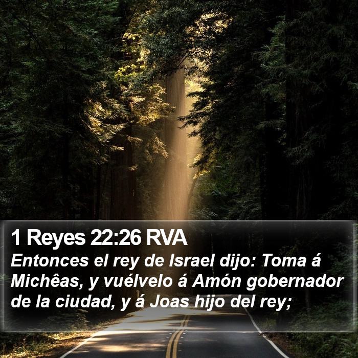 1 Reyes 22:26 RVA Bible Study