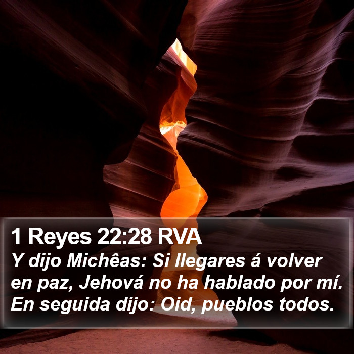 1 Reyes 22:28 RVA Bible Study