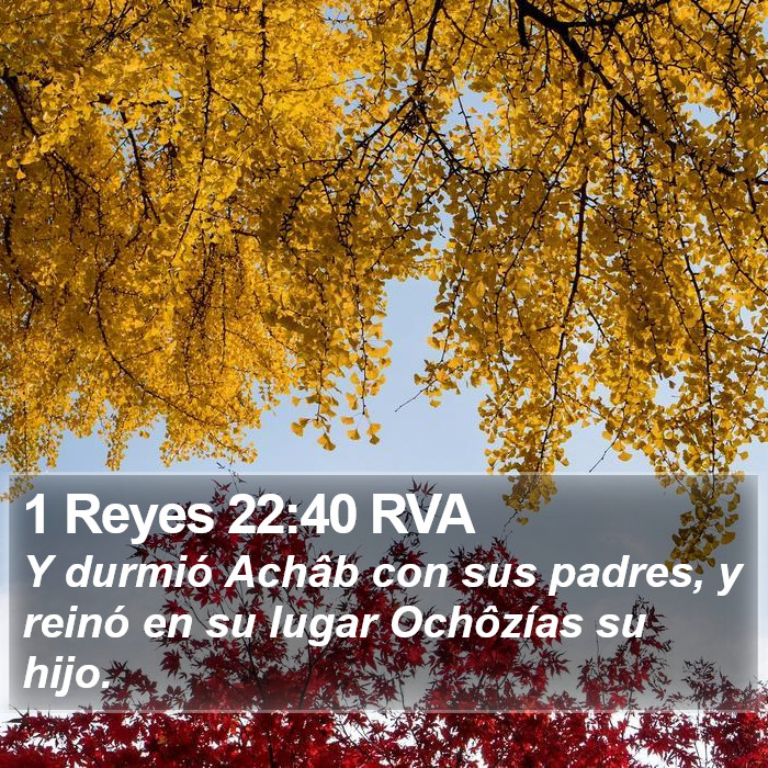 1 Reyes 22:40 RVA Bible Study