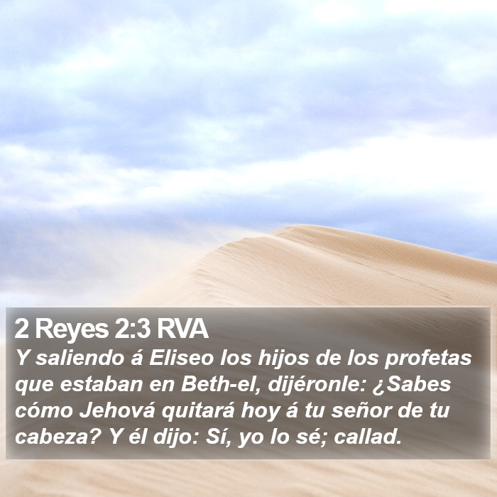 2 Reyes 2:3 RVA Bible Study