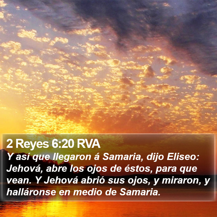 2 Reyes 6:20 RVA Bible Study