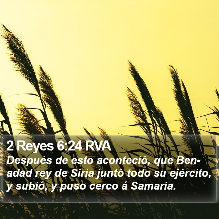 2 Reyes 6:24 RVA Bible Study