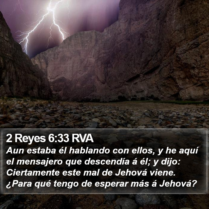 2 Reyes 6:33 RVA Bible Study