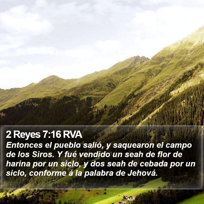 2 Reyes 7:16 RVA Bible Study