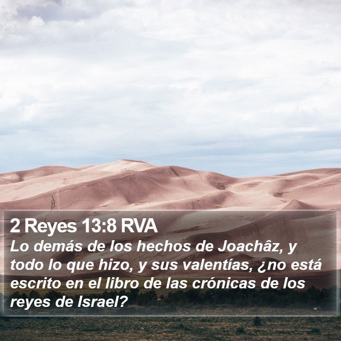 2 Reyes 13:8 RVA Bible Study