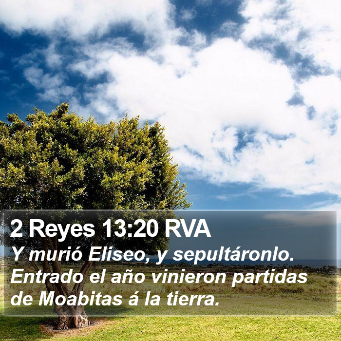 2 Reyes 13:20 RVA Bible Study