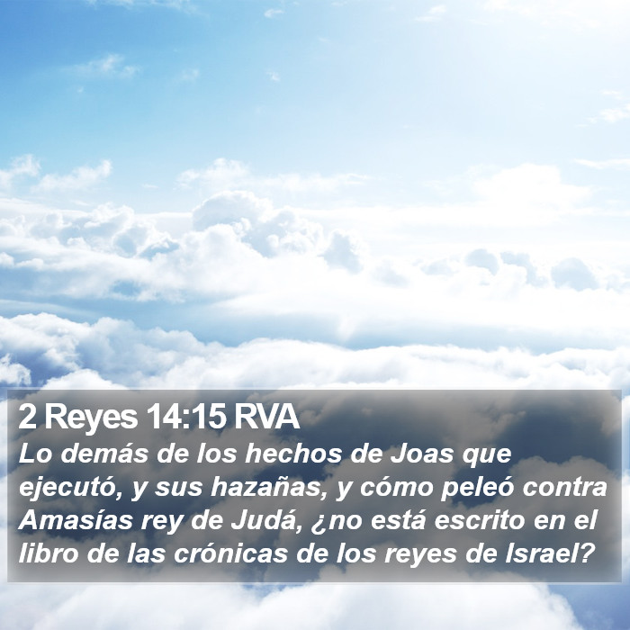 2 Reyes 14:15 RVA Bible Study