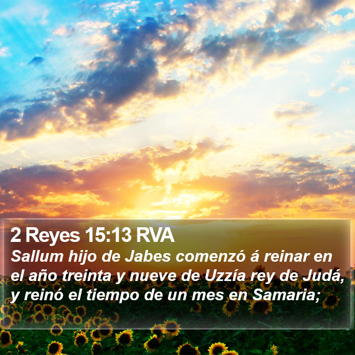 2 Reyes 15:13 RVA Bible Study