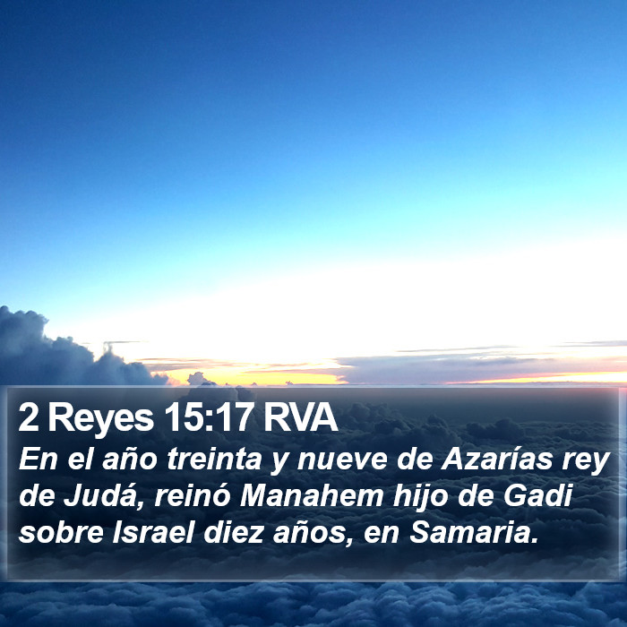 2 Reyes 15:17 RVA Bible Study