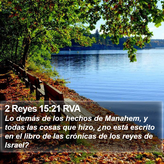 2 Reyes 15:21 RVA Bible Study