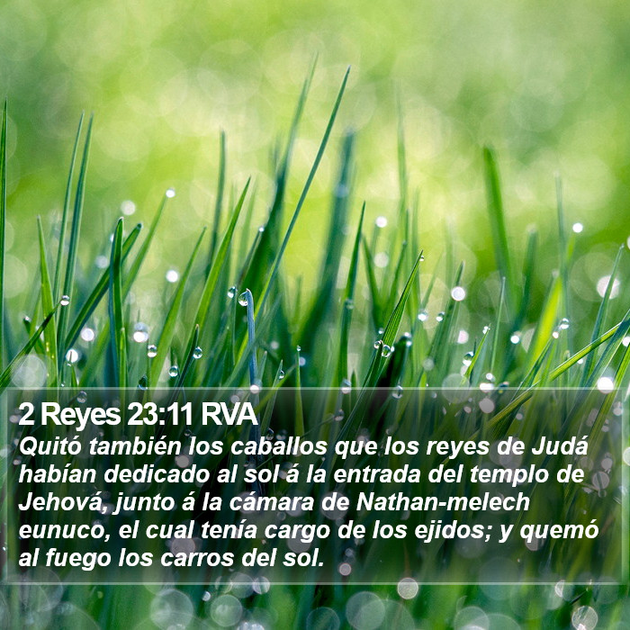 2 Reyes 23:11 RVA Bible Study