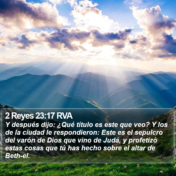 2 Reyes 23:17 RVA Bible Study