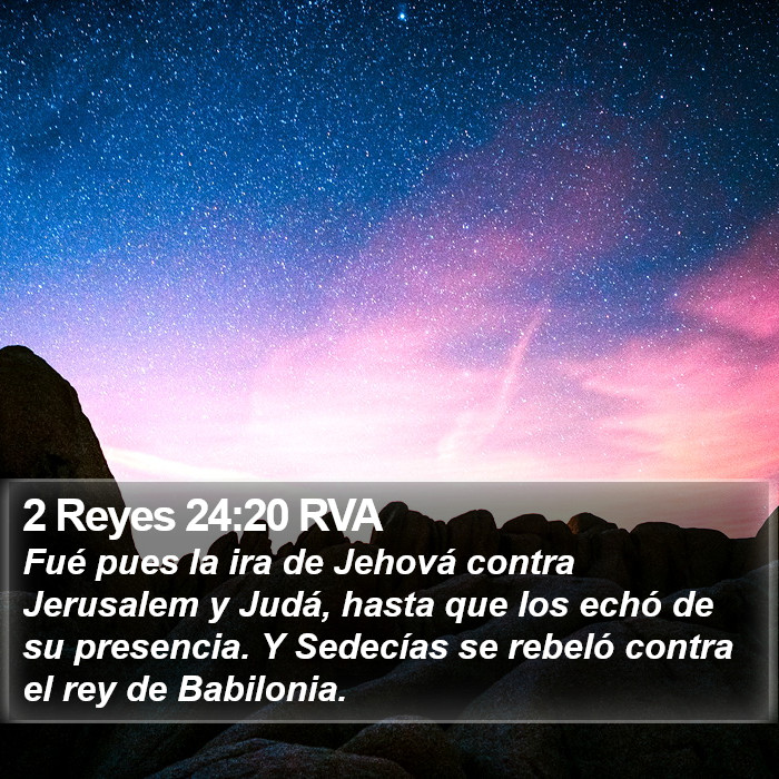 2 Reyes 24:20 RVA Bible Study