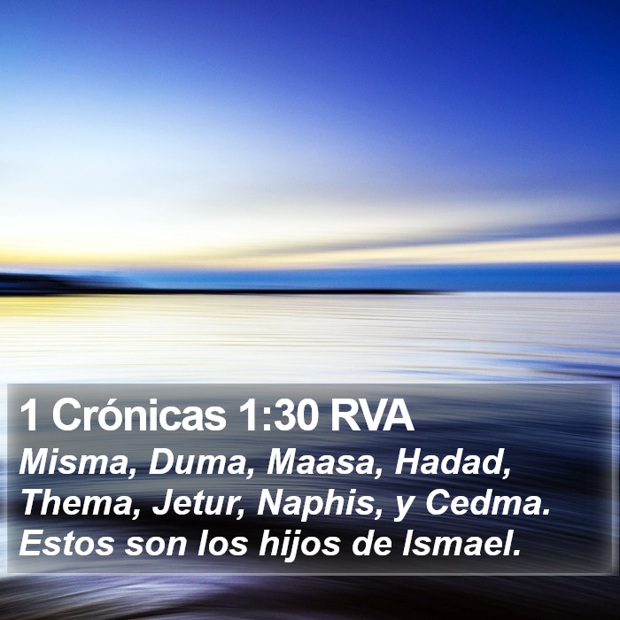 1 Crónicas 1:30 RVA Bible Study