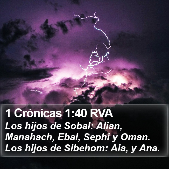 1 Crónicas 1:40 RVA Bible Study