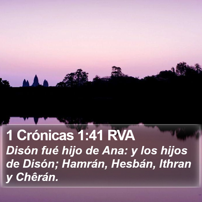 1 Crónicas 1:41 RVA Bible Study