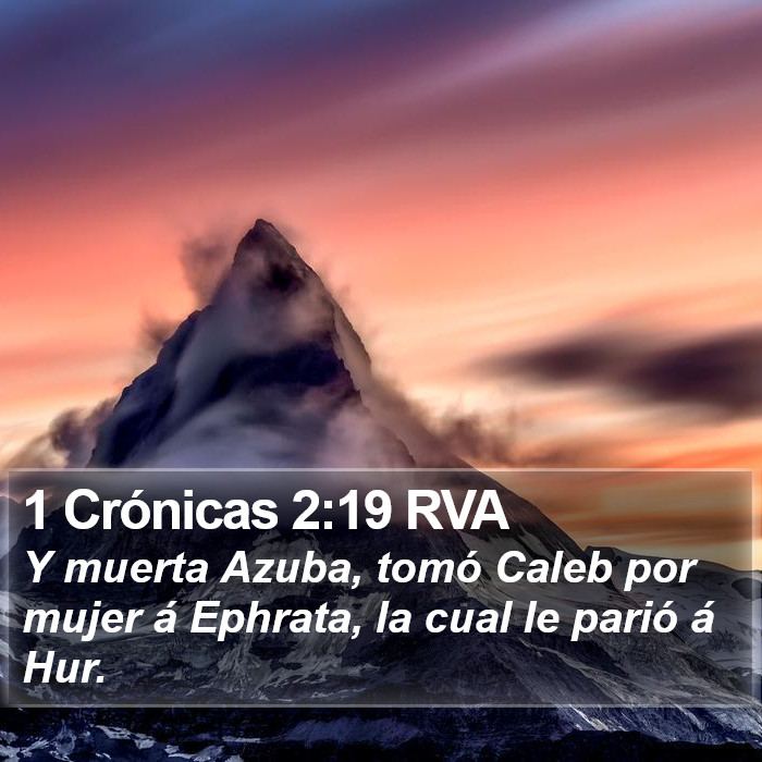 1 Crónicas 2:19 RVA Bible Study