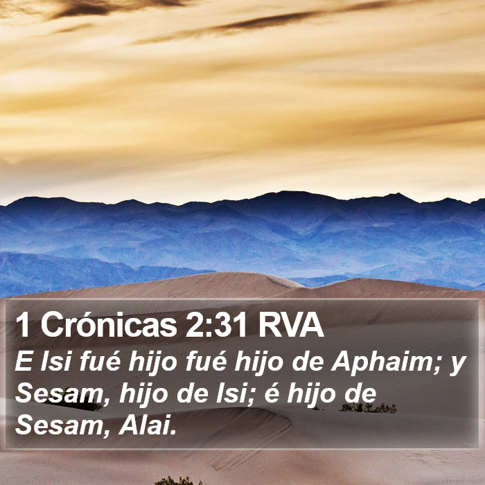 1 Crónicas 2:31 RVA Bible Study