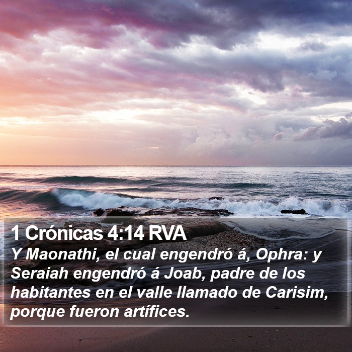 1 Crónicas 4:14 RVA Bible Study