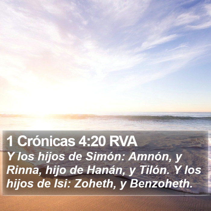 1 Crónicas 4:20 RVA Bible Study