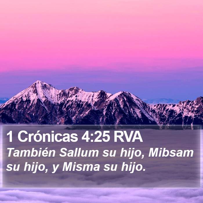 1 Crónicas 4:25 RVA Bible Study