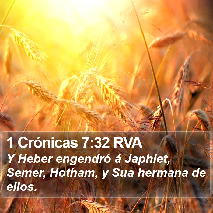 1 Crónicas 7:32 RVA Bible Study