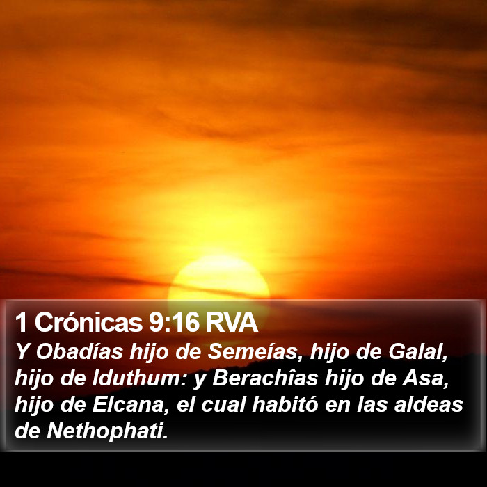 1 Crónicas 9:16 RVA Bible Study