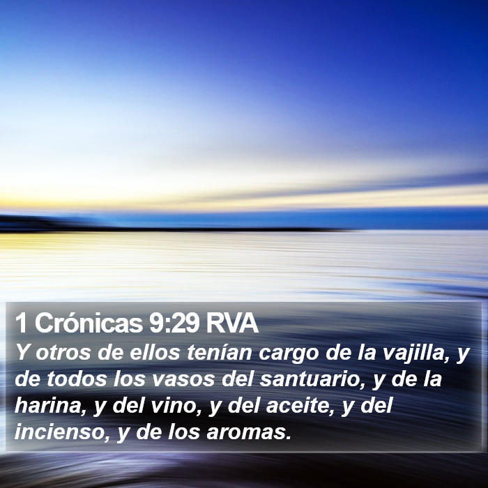 1 Crónicas 9:29 RVA Bible Study