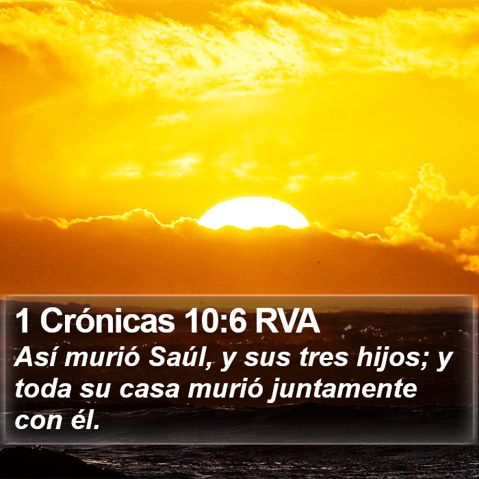 1 Crónicas 10:6 RVA Bible Study