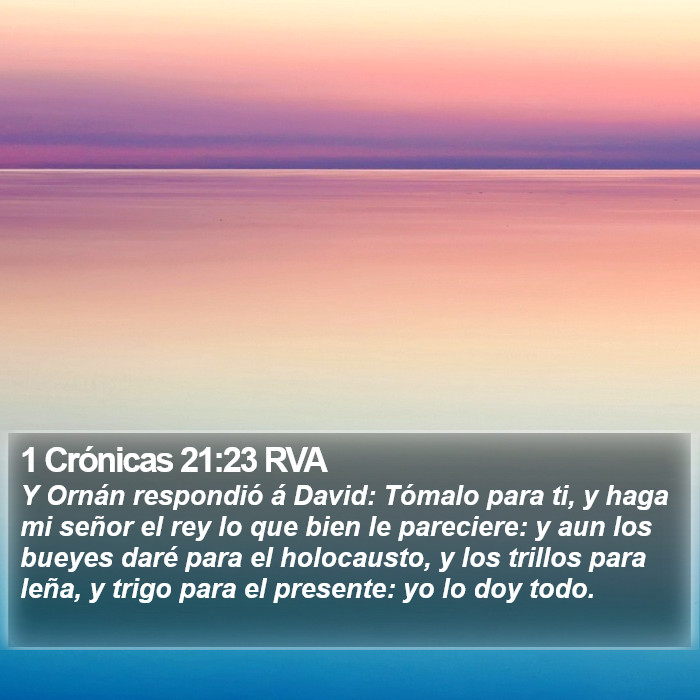 1 Crónicas 21:23 RVA Bible Study