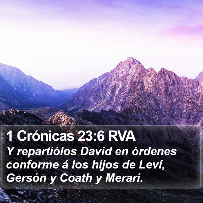 1 Crónicas 23:6 RVA Bible Study