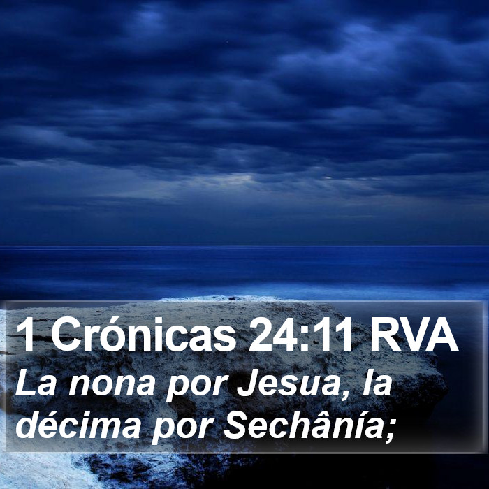 1 Crónicas 24:11 RVA Bible Study