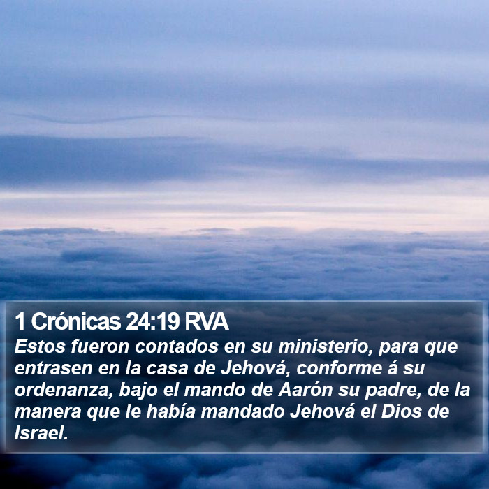 1 Crónicas 24:19 RVA Bible Study