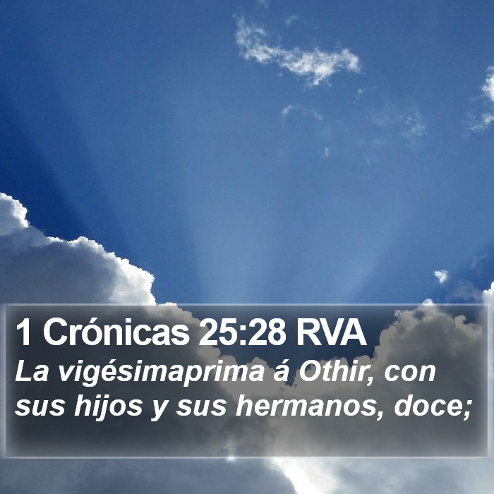 1 Crónicas 25:28 RVA Bible Study