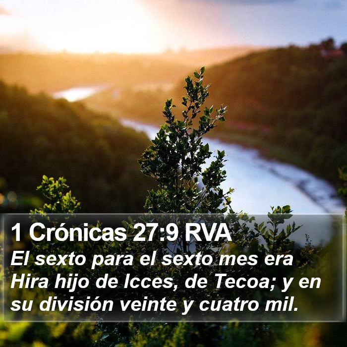 1 Crónicas 27:9 RVA Bible Study