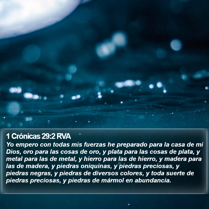 1 Crónicas 29:2 RVA Bible Study