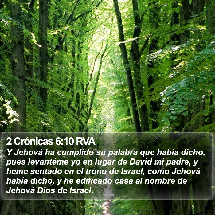 2 Crónicas 6:10 RVA Bible Study