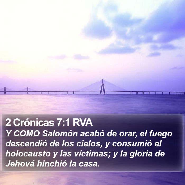 2 Crónicas 7:1 RVA Bible Study