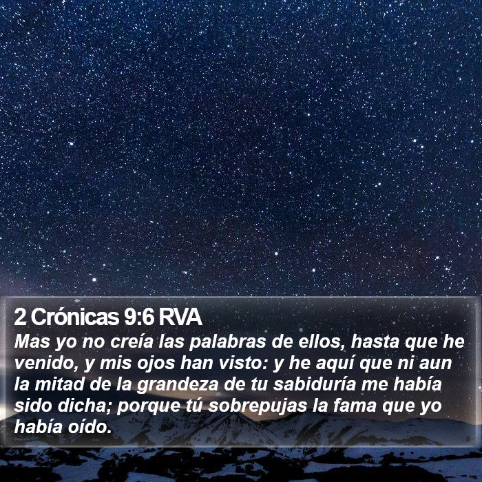 2 Crónicas 9:6 RVA Bible Study