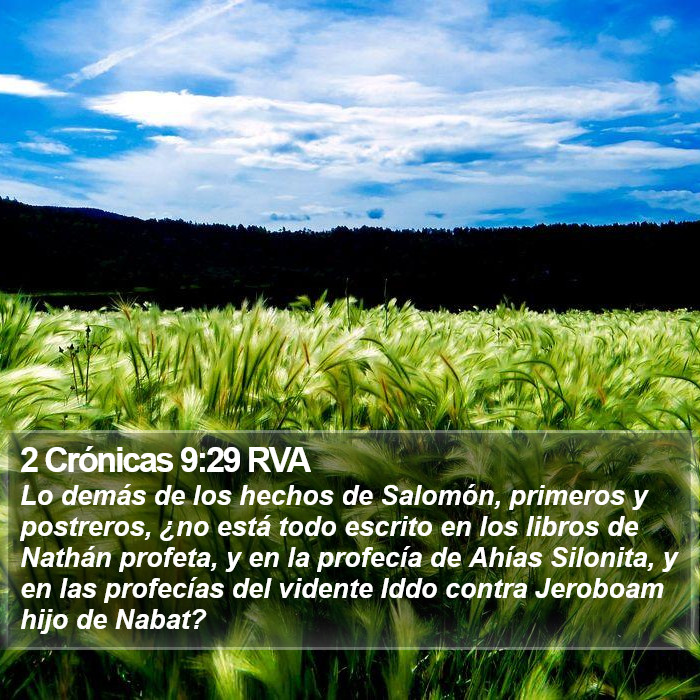 2 Crónicas 9:29 RVA Bible Study